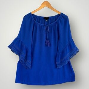 5 for $40 IN Studio Top Blouse Shirt Size L Blue